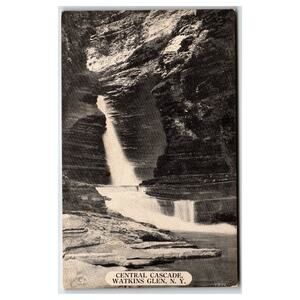 Watkins Glen NY Central Cascade Waterfall Acmegraph Postcard 1907-1917